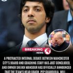 An urgent internal meeting lasting over an hour between Manchester City's senior management and club owner Sheikh Mansour has just concluded at the City Football Academy training center, and Sheikh Mansour has personally announced that HEAD COACH Pep Guardiola WIll 1770133480110
